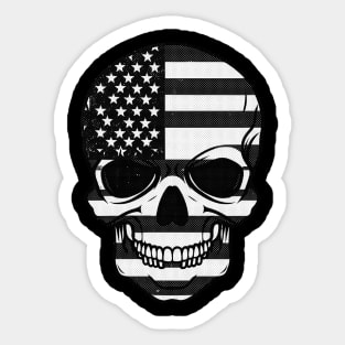 Skull America Glitch Sticker